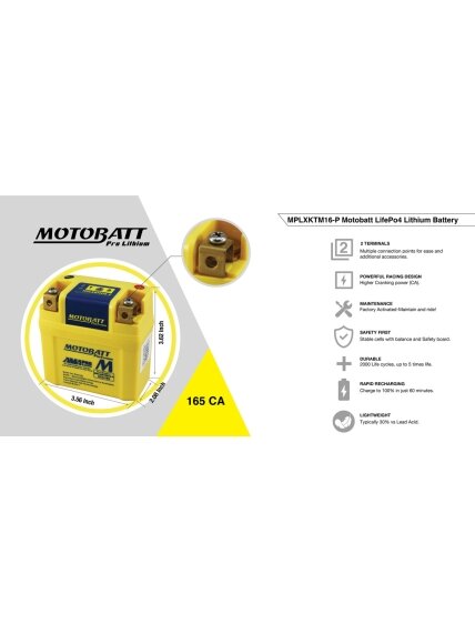 Motobatt Lithium battery MPLXKTM16-P (C22S) 1