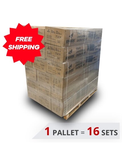 PALLET OF SHARK STEEL PLOW 67" (170cm) WITH ADAPTERS 16 SETS PALLET OF SHARK STEEL PLOW 67" (170cm) WITH ADAPTERS 16 SETS