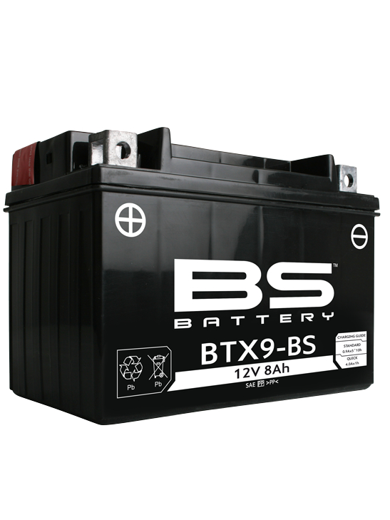 R/B V508012008A514 BS-BATTERY BTX9-BS 12V/8Ah moto (YTX9-4/YTX9-BS) Linhai M150, 200, 210