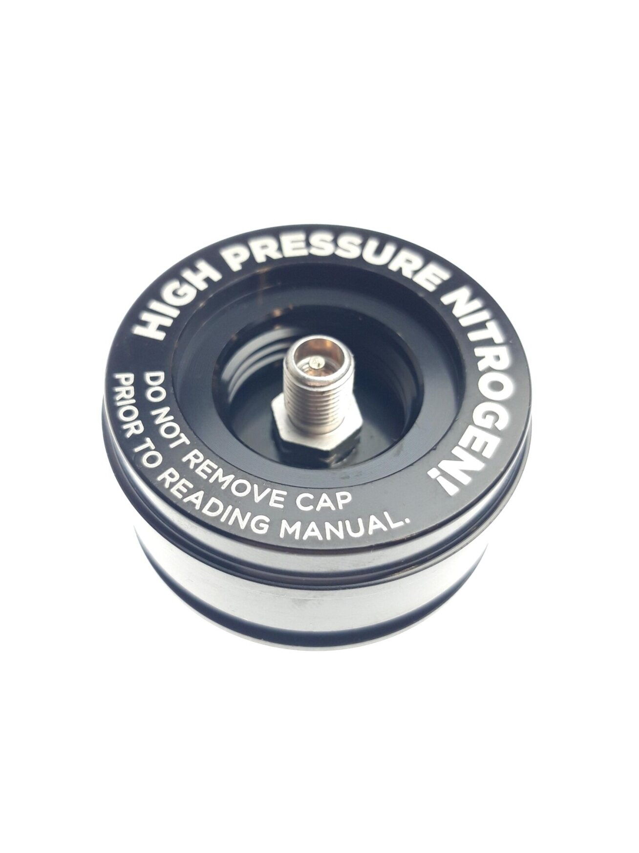 Reservoir End Cap:(1.834 Bore,5/16-32, .900 TLG) Al 6061, Black Ano II,Laser Etch Warning Reservoir End Cap:(1.834 Bore,5/16-32, .900 TLG) Al 6061, Black Ano II,Laser Etch Warning