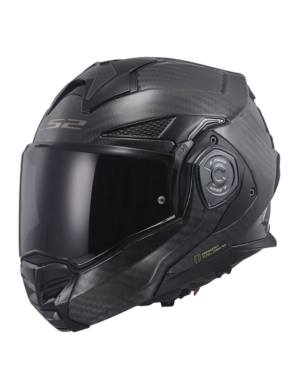 ŠALMAS LS2 FF901 ADVANT X SOLID CARBON – BLIZGI JUODA SPALVA