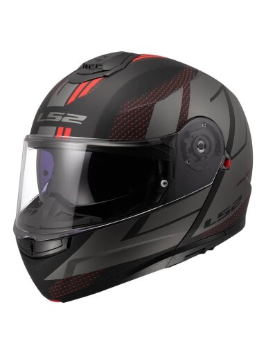 ŠALMAS LS2 FF908 STROBE II CODE – JUODA/PILKA SPALVA