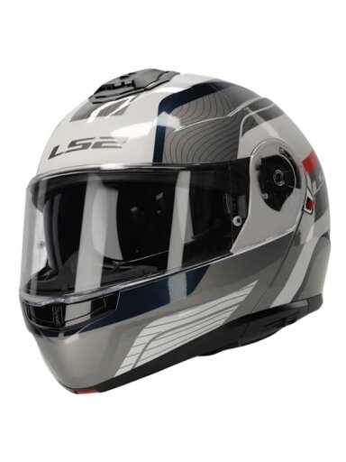 ŠALMAS LS2 FF908 STROBE II MONZA – BALTA / MĖLYNA / RAUDONA SPALVA