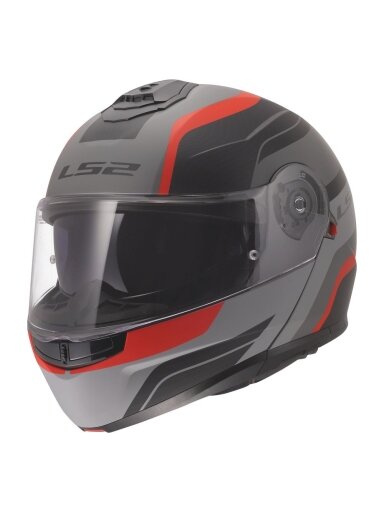 ŠALMAS LS2 FF908 STROBE II MONZA – JUODA / PILKA / RAUDONA SPALVA
