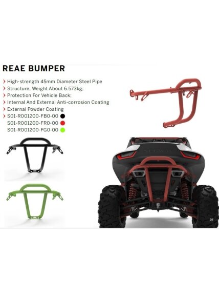 SEGWAY Villain Heavy-Duty Rear Bumper - Green SEGWAY Villain Heavy-Duty Rear Bumper - Green