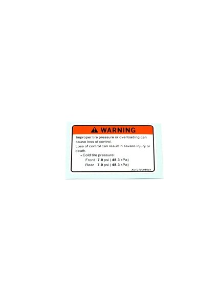 TIRE PRESSURE LABEL TIRE PRESSURE LABEL