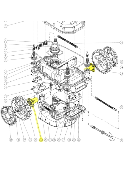 Variklis rato Sunseeker vejos robotams (80101237-01) 5 Variklis rato Sunseeker vejos robotams (80101237-01) 5