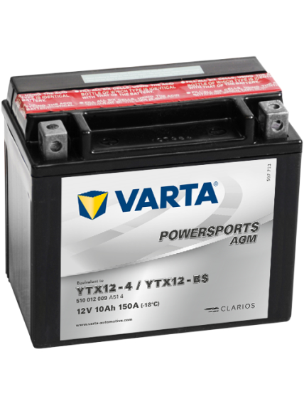 Varta 12V/10Ah-moto LF (YTX12-4/YTX12-BS)- all Access 400 (Tomahawk, Warrior, Max) Varta 12V/10Ah-moto LF (YTX12-4/YTX12-BS)- all Access 400 (Tomahawk, Warrior, Max)
