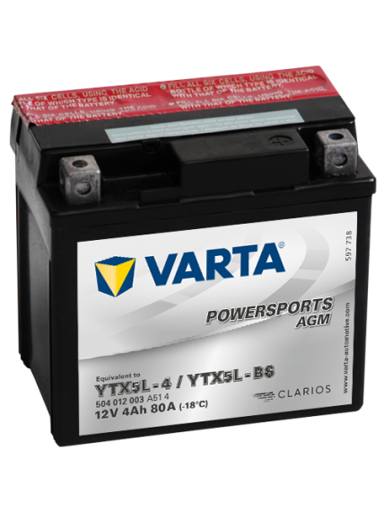 Varta 12V/4Ah moto LF, YTX5L-4/YTX5L-BS Access DRR, TGB Bullet Varta 12V/4Ah moto LF, YTX5L-4/YTX5L-BS Access DRR, TGB Bullet
