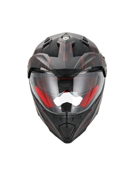Vito Molino Cross Helmet – Matt Black / Red | ECE 22.06, Sun Visor, Ventilation 1