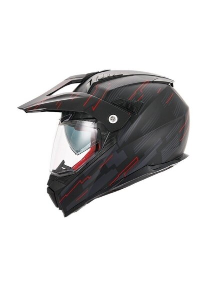 Vito Molino Cross Helmet – Matt Black / Red | ECE 22.06, Sun Visor, Ventilation 2