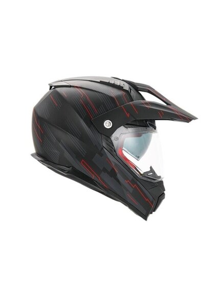 Vito Molino Cross Helmet – Matt Black / Red | ECE 22.06, Sun Visor, Ventilation 4