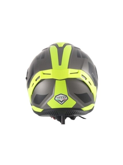 Vito Presto Full-Face Helmet – Titanium/Black/Fluor | ECE 22.06, Integrated Sun Visor, Pinlock 3 Vito Presto Full-Face Helmet – Titanium/Black/Fluor | ECE 22.06, Integrated Sun Visor, Pinlock 3