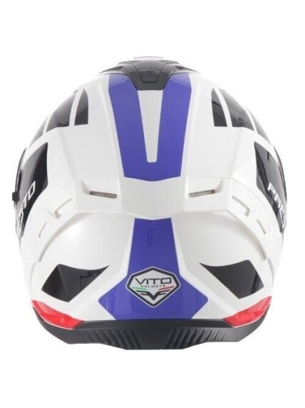 Vito Presto Helmet with Sun Visor – Shiny White/Deco | ECE 22.06, Pinlock Ready 4