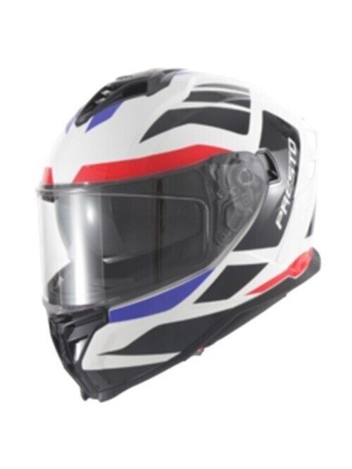Vito Presto Helmet with Sun Visor – Shiny White/Deco | ECE 22.06, Pinlock Ready 2 Vito Presto Helmet with Sun Visor – Shiny White/Deco | ECE 22.06, Pinlock Ready 2