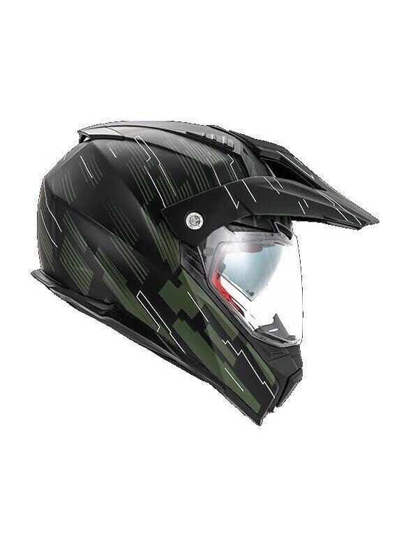 VITO CROSS HELMET WITH VISOR MOLINO MATT BLACK / ARMY GREEN 2