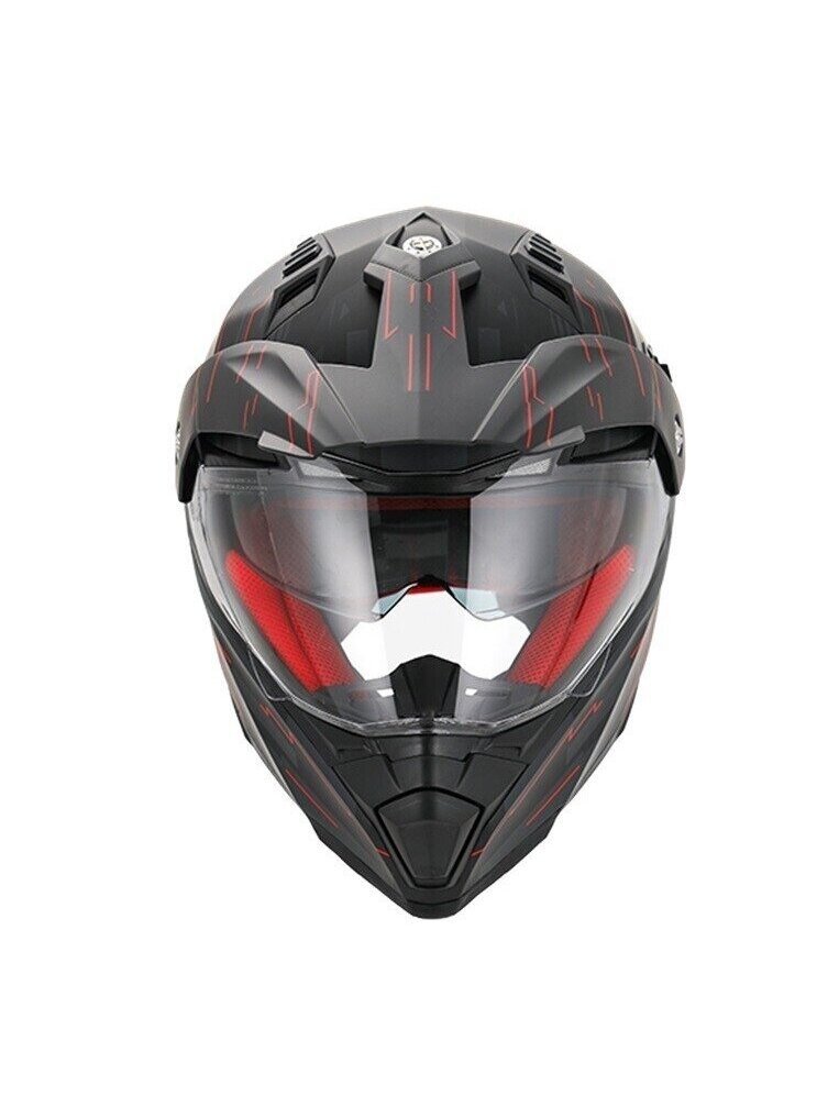 Vito Molino Cross Helmet – Matt Black / Red | ECE 22.06, Sun Visor, Ventilation 1