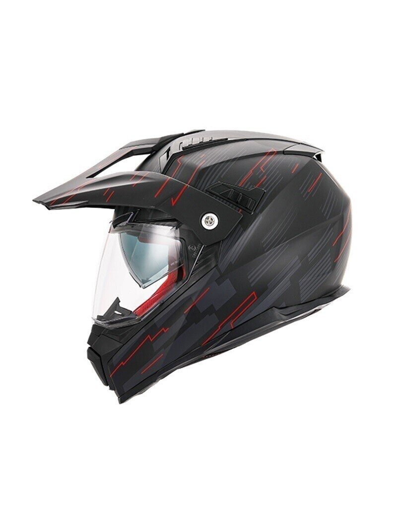 Vito Molino Cross Helmet – Matt Black / Red | ECE 22.06, Sun Visor, Ventilation 2