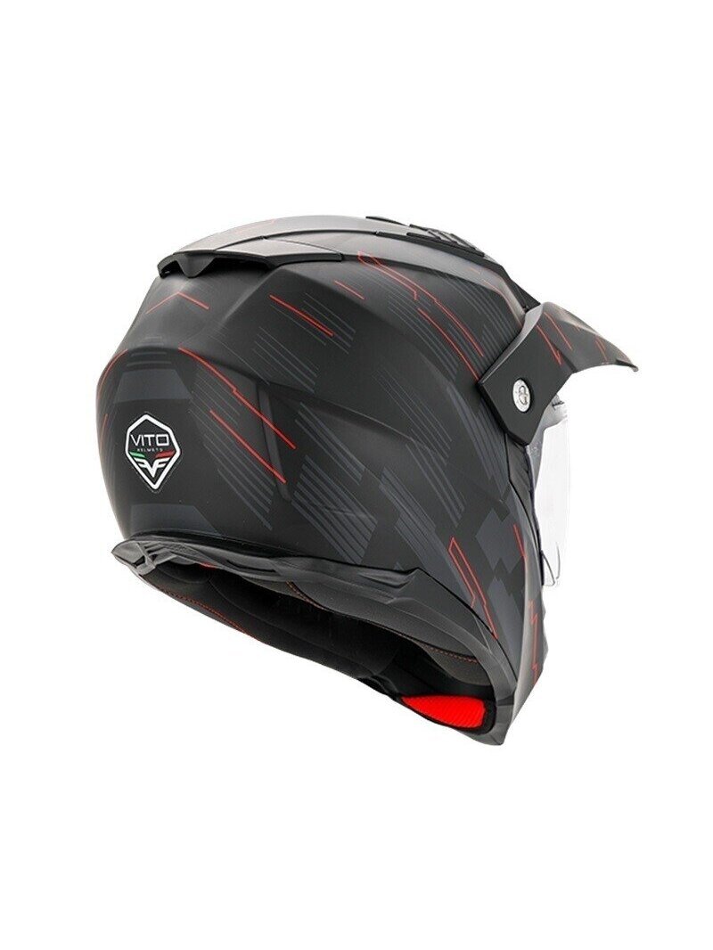 Vito Molino Cross Helmet – Matt Black / Red | ECE 22.06, Sun Visor, Ventilation 3