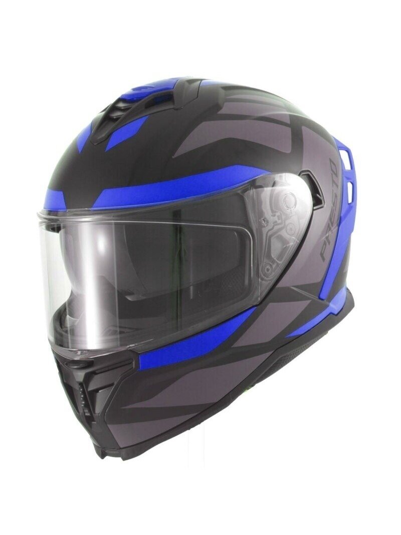 Vito Presto Helmet with Sun Visor – Shiny Blue/Black | ECE 22.06, Pinlock Ready 1 Vito Presto Helmet with Sun Visor – Shiny Blue/Black | ECE 22.06, Pinlock Ready 1