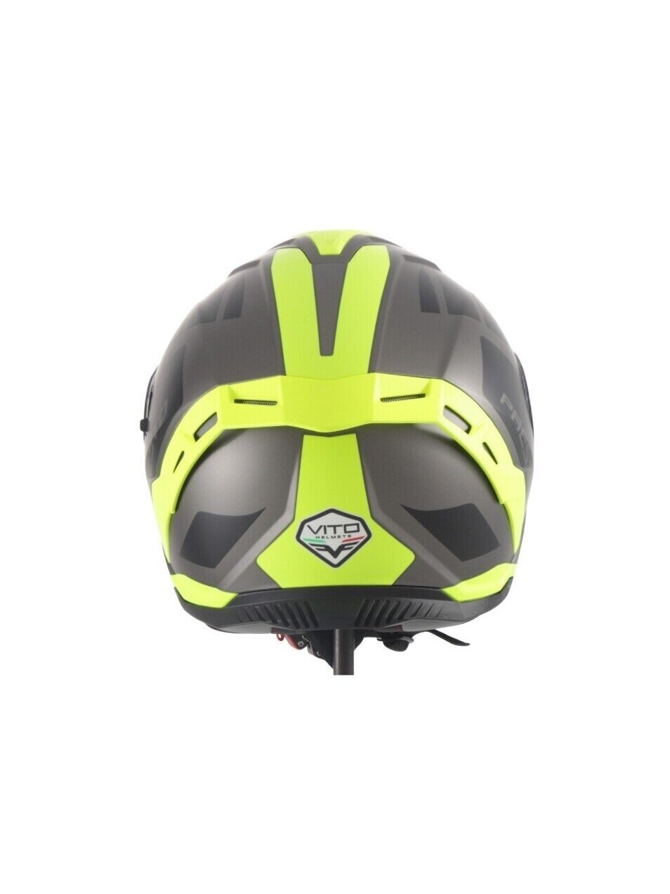 Vito Presto Full-Face Helmet – Titanium/Black/Fluor | ECE 22.06, Integrated Sun Visor, Pinlock 3 Vito Presto Full-Face Helmet – Titanium/Black/Fluor | ECE 22.06, Integrated Sun Visor, Pinlock 3