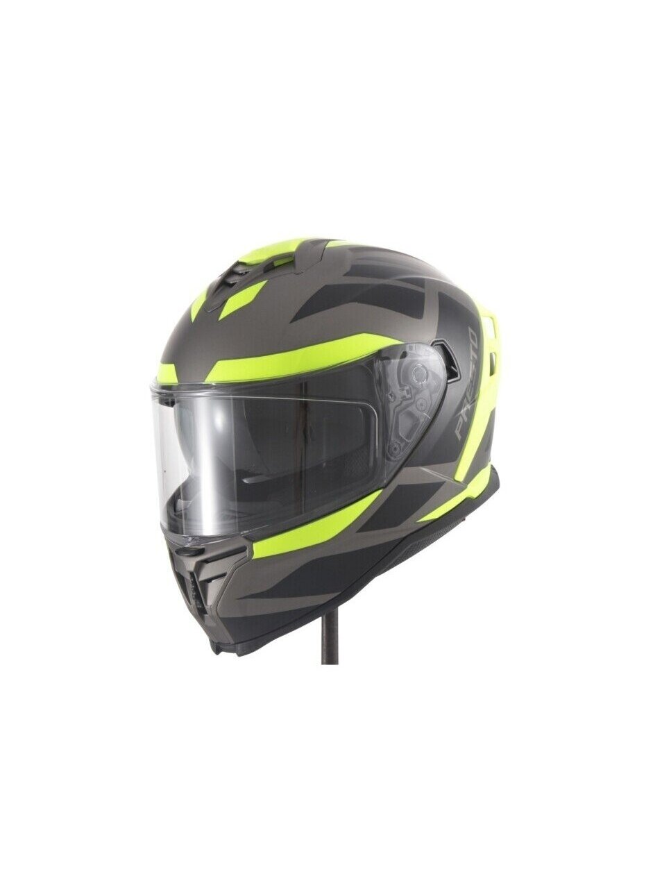 Vito Presto Full-Face Helmet – Titanium/Black/Fluor | ECE 22.06, Integrated Sun Visor, Pinlock 1 Vito Presto Full-Face Helmet – Titanium/Black/Fluor | ECE 22.06, Integrated Sun Visor, Pinlock 1